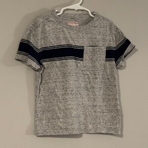 Cat & Jack Heather Gray Tee with Navy Stripes